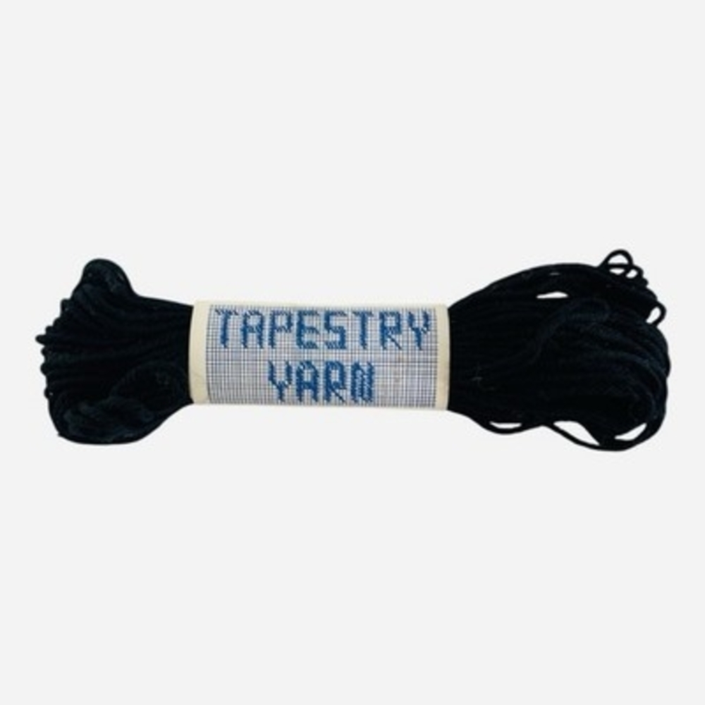 Vintage Super Yarn Mart Tapestry Wool Yarn 40 Yds Black 2776 NWT